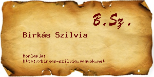 Birkás Szilvia névjegykártya