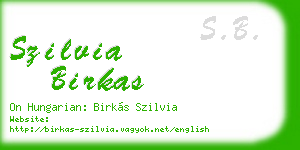 szilvia birkas business card